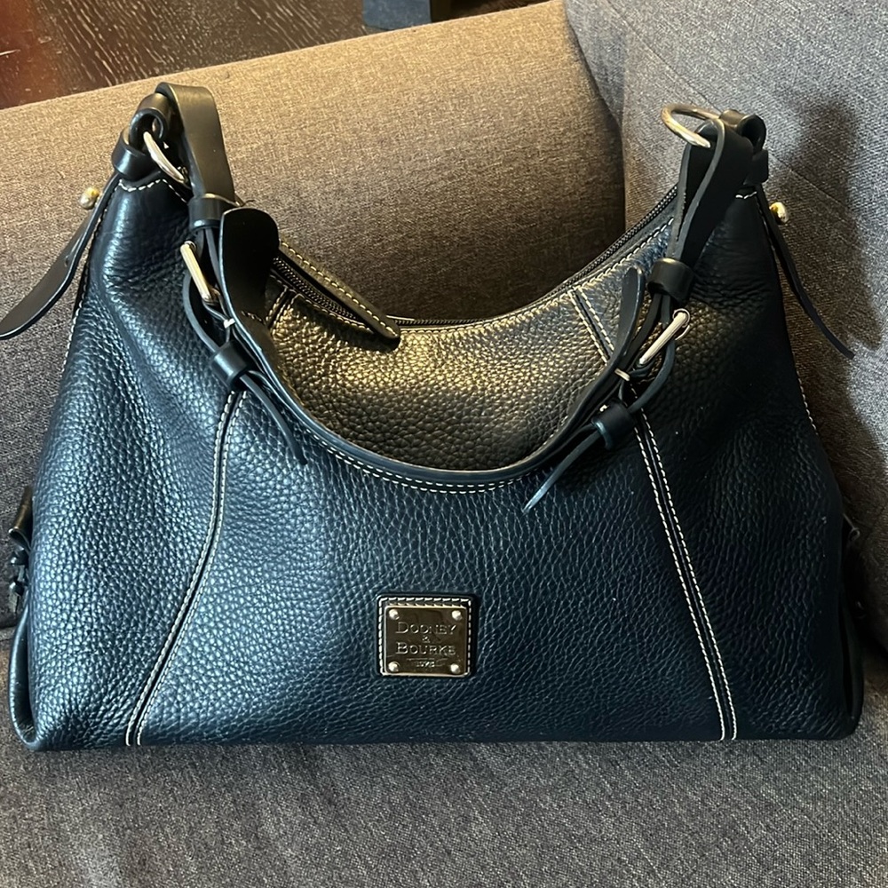DOONEY BOURKE BLACK PEBBLED LEATHER HOBO